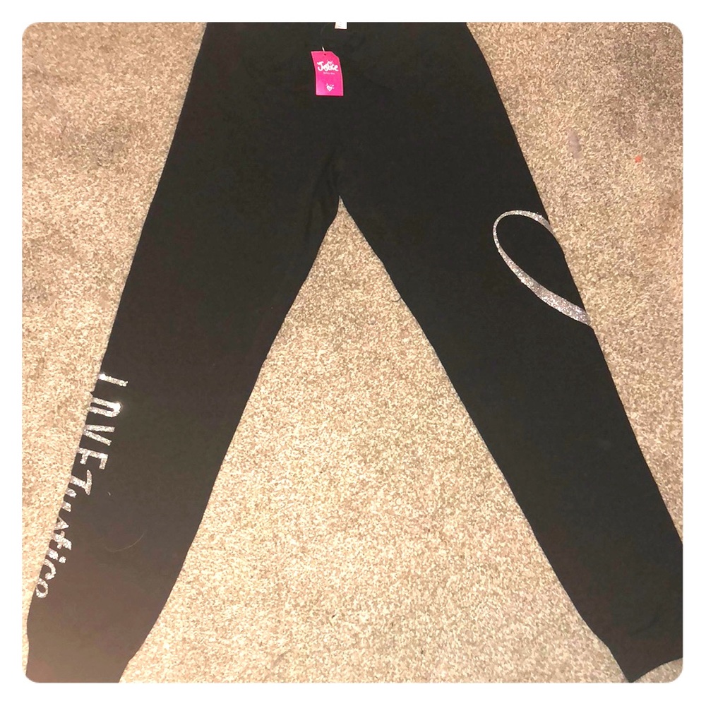 (New) Cute justice yoga/jogging pants with glitter